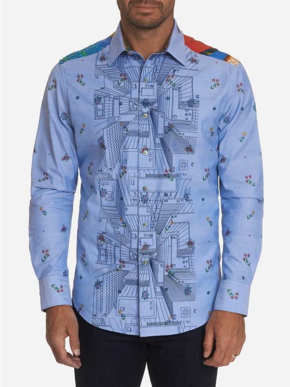 Men’s Robert Graham “Happiness Awaits” Limited Edition Button Down Shirt
